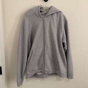 unisex ALO YOGA athletic heather grey (light grey) renown full-zip hoodie [S]